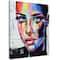 Designart - Woman Portrait Throughout the day - Glamour Painting Print on Wrapped Canvas set